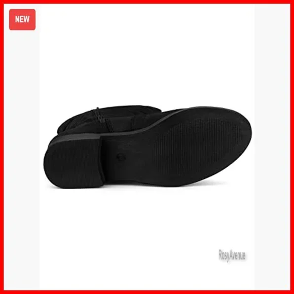 Knee High Boots with Chunky Heels and Side Zipper - Picture 6 of 7